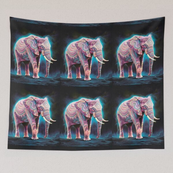 Item preview, Elephant Silhouette. Psychedelic elephant, Fantasy Elephant, colorful elephant designed and sold by ElephantVibes.