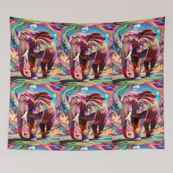 Item preview, Elephant Silhouette. Psychedelic elephant, Fantasy Elephant, colorful elephant designed and sold by ElephantVibes.