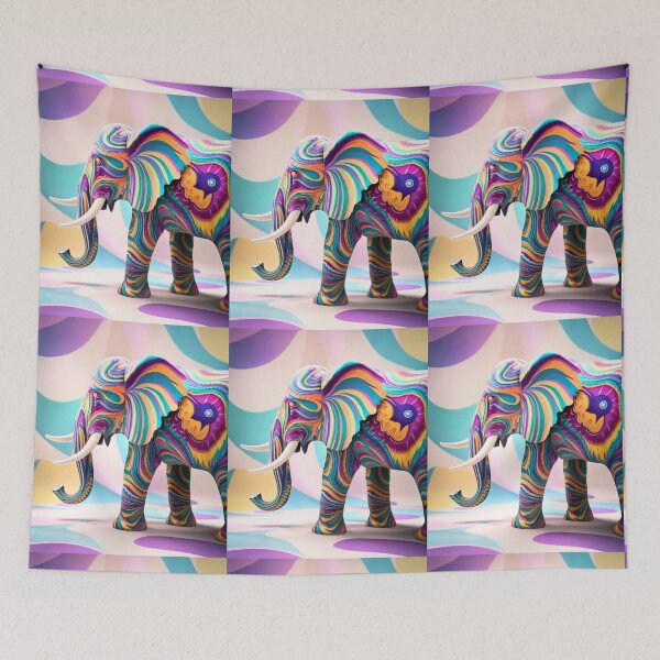 Item preview, Elephant Silhouette. Psychedelic elephant, Fantasy Elephant, colorful elephant designed and sold by ElephantVibes.