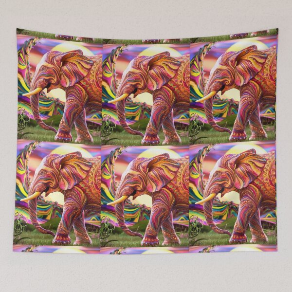 Item preview, Elephant Silhouette. Psychedelic elephant, Fantasy Elephant, colorful elephant designed and sold by ElephantVibes.