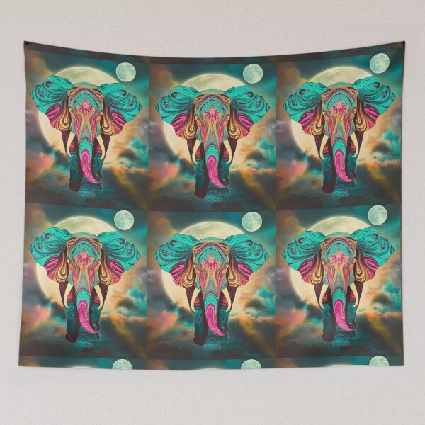 Item preview, Elephant Silhouette. Psychedelic elephant, Fantasy Elephant, colorful elephant designed and sold by ElephantVibes.