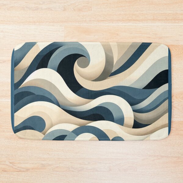 Item preview, Ocean Waves Neutral with Blue designed and sold by SeaStarAlex.