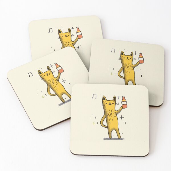 Item preview, The drinking and dancing Cat designed and sold by pmdcreations.