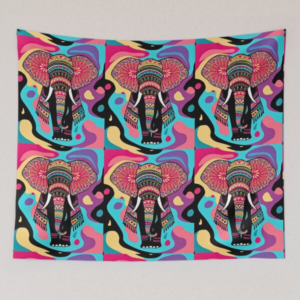 Item preview, Elephant Silhouette. Psychedelic elephant, Fantasy Elephant, colorful elephant designed and sold by ElephantVibes.