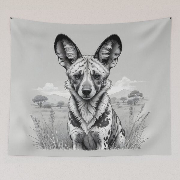 Item preview, African Wild Dog Pencil Art designed and sold by WildlifeInc.