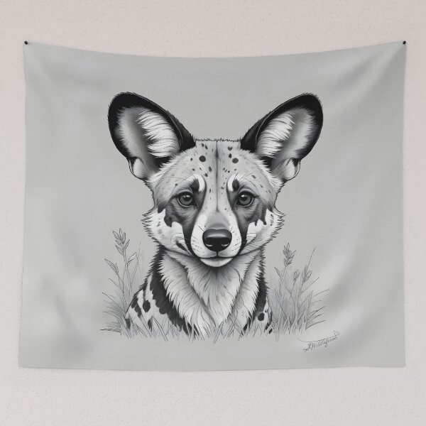 Item preview, African Wild Dog Pencil Art designed and sold by WildlifeInc.