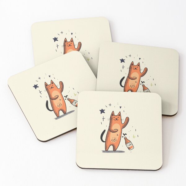 Item preview, The drinking and dancing Cat designed and sold by pmdcreations.