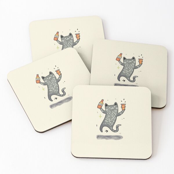 Item preview, The drinking and dancing Cat designed and sold by pmdcreations.