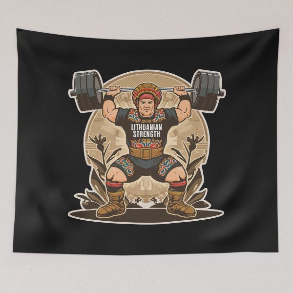 Item preview, Vintage ''Lithuanian Strength'' Lithuanian gym weight Lifter T-Shirt    designed and sold by Witty Shirts.