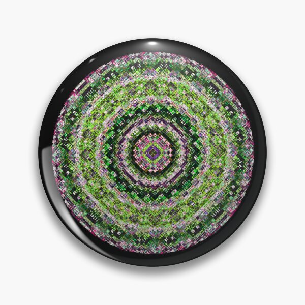 Item preview, Digital Mandala Lime Green and Pink Pattern Print Black Background designed and sold by kattakitty.