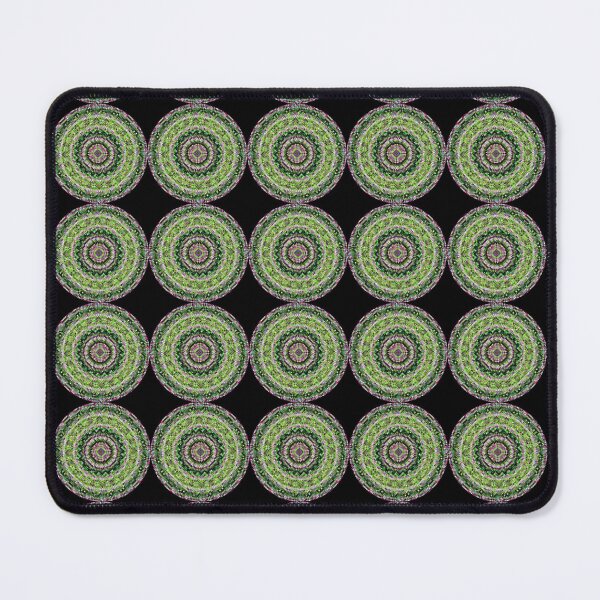 Item preview, Digital Mandala Lime Green and Pink Pattern Print Black Background designed and sold by kattakitty.