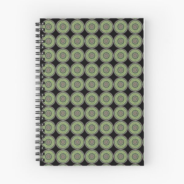 Item preview, Digital Mandala Lime Green and Pink Pattern Print Black Background designed and sold by kattakitty.