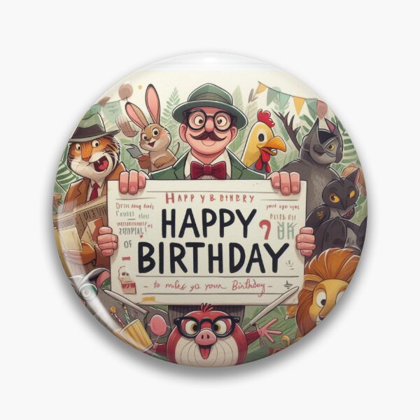 Item preview, Witty Happy Birthday Card From AI And All Animals designed and sold by JoyPhotoArt.