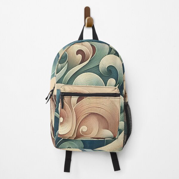 Item preview, Minimalist floral wave patterns with retro fractal textures designed and sold by BlackCatspet1.