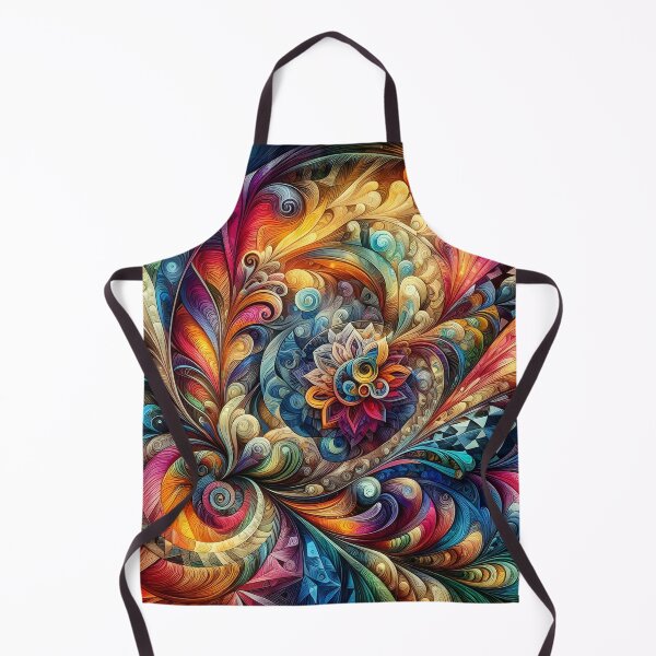 Item preview, Psychedelic watercolor swirl with geometric shapes and floral textures designed and sold by BlackCatspet1.