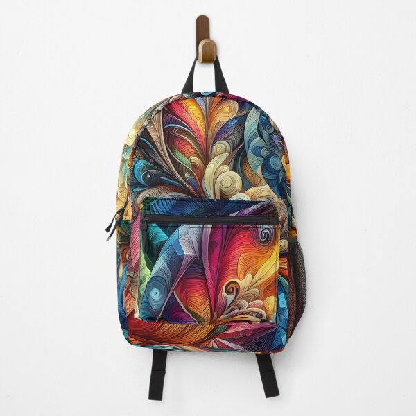 Item preview, Psychedelic watercolor swirl with geometric shapes and floral textures designed and sold by BlackCatspet1.