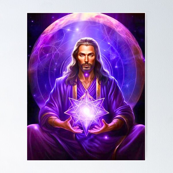 Item preview, Saint Germain with the Violet Flame: Mystical Alchemy Art designed and sold by Divine-Arts.