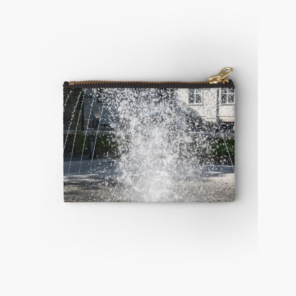Item preview, Chaotic Sunshiny Fountain Splashes Against Geometrically Patterned Facade designed and sold by Georgia Mizuleva.