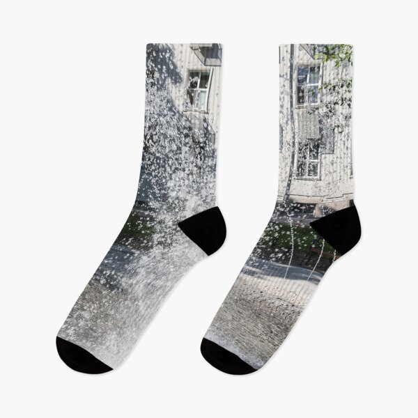 Item preview, Chaotic Sunshiny Fountain Splashes Against Geometrically Patterned Facade designed and sold by Georgia Mizuleva.