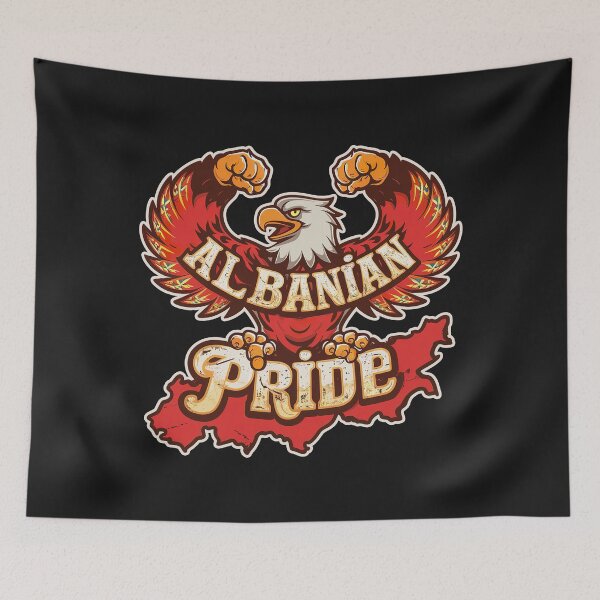 Item preview, ''Albanian Pride'' Proud Albanian Traveler T-Shirt designed and sold by Witty Shirts.