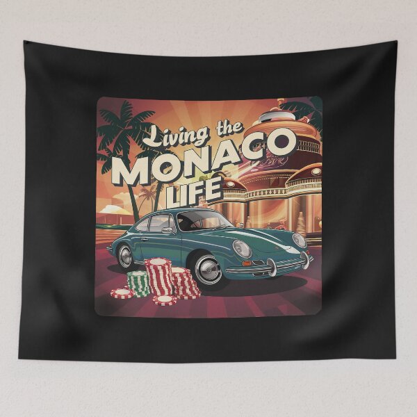 Item preview, Retro ''Living the Monaco Life'' Monaco Fancy Life Vacation T-Shirt designed and sold by Witty Shirts.