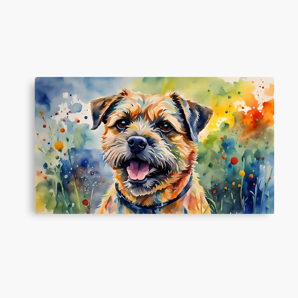 Border Terrier - Watercolour-style Dog Art Canvas Print