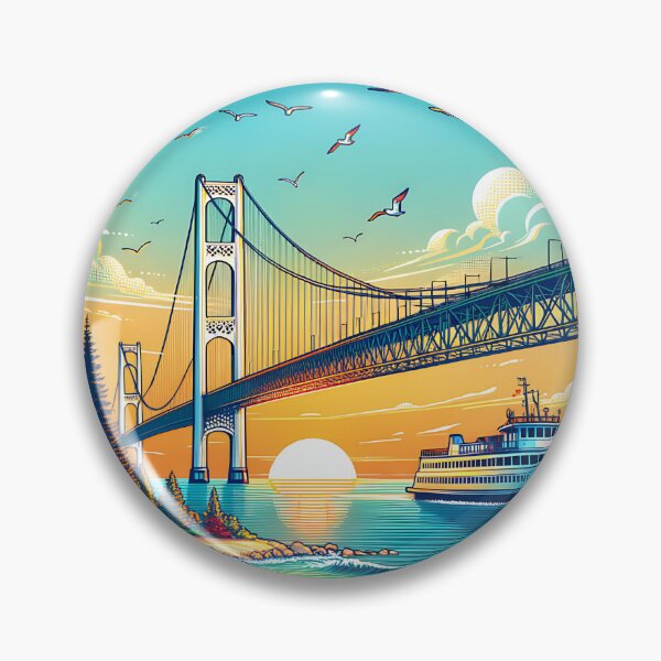 Item preview, Mackinac Bridge at Sunset designed and sold by Emilys-Tee-Shop.