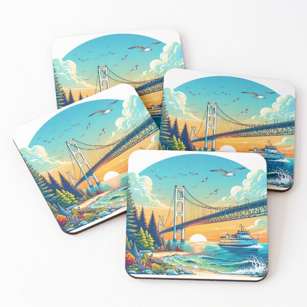 Item preview, Mackinac Bridge at Sunset designed and sold by Emilys-Tee-Shop.