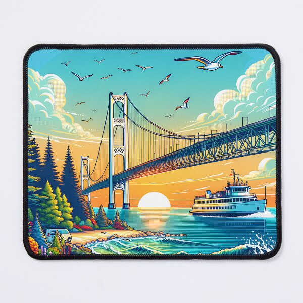 Item preview, Mackinac Bridge at Sunset designed and sold by Emilys-Tee-Shop.