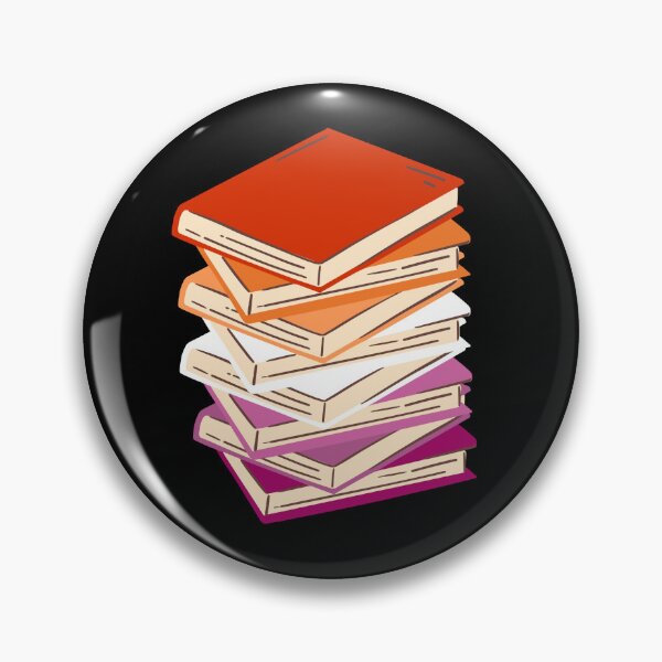 Item preview, Lesbian pride bookstack designed and sold by River Graphic Design.