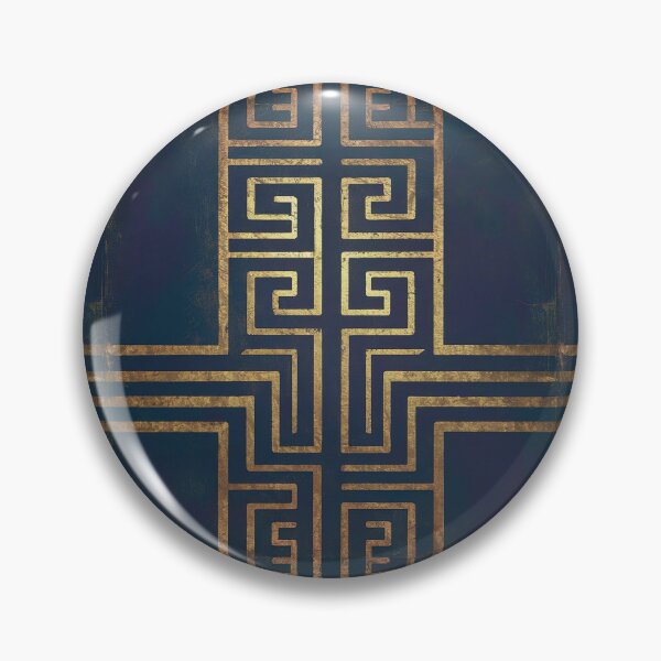 Item preview, Beautiful Navy Blue & Gold Ancient Greek Key Pattern designed and sold by Tamas Das.