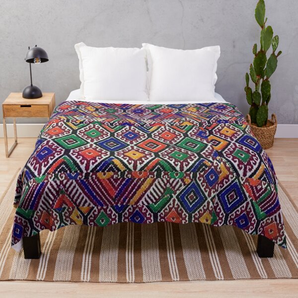 Item preview, Rainbow textile collage Mayan Aztec Mexican Trippy deadhead designed and sold by AuroraXGreen.