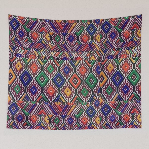 Item preview, Rainbow textile collage Mayan Aztec Mexican Trippy deadhead designed and sold by AuroraXGreen.