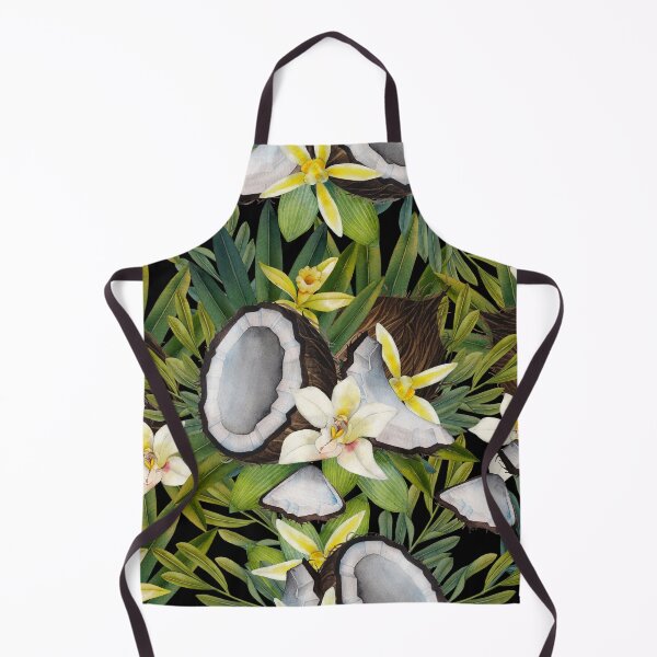 Item preview, Watercolor vanilla flowers and coconut designed and sold by Ekaterina Glazkova.