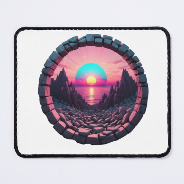 Item preview, Synthwave Rocky Landscape with Sunset designed and sold by EmeraldCauldren.