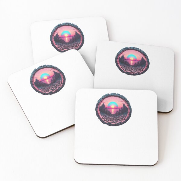 Item preview, Synthwave Rocky Landscape with Sunset designed and sold by EmeraldCauldren.