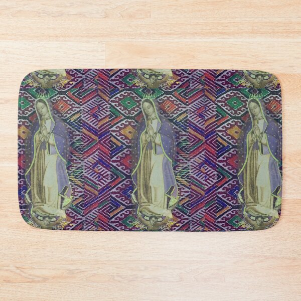Item preview, Our Lady of Guadalupe Colorful Mayan textile background designed and sold by AuroraXGreen.