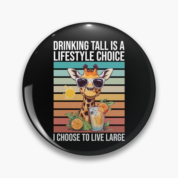 Item preview, Giraffe Sipping Drinking Tall is a Lifestyle Choice I Choose to Live Large, Summer Drinking Ice Cold Lemonade  Orange Citrus designed and sold by Peculiarts.