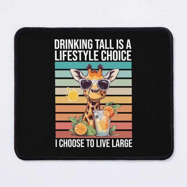 Item preview, Giraffe Sipping Drinking Tall is a Lifestyle Choice I Choose to Live Large, Summer Drinking Ice Cold Lemonade  Orange Citrus designed and sold by Peculiarts.