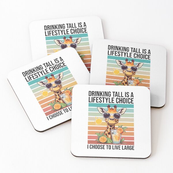 Item preview, Giraffe Sipping Drinking Tall is a Lifestyle Choice I Choose to Live Large, Summer Drinking Ice Cold Lemonade  Orange Citrus designed and sold by Peculiarts.