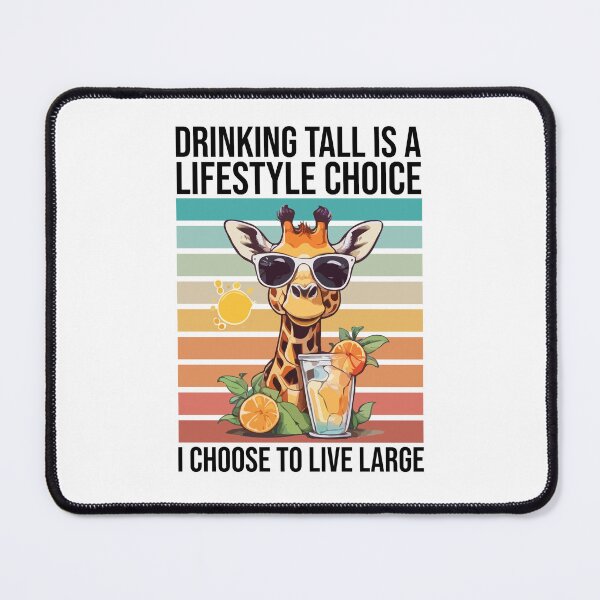 Item preview, Giraffe Sipping Drinking Tall is a Lifestyle Choice I Choose to Live Large, Summer Drinking Ice Cold Lemonade  Orange Citrus designed and sold by Peculiarts.