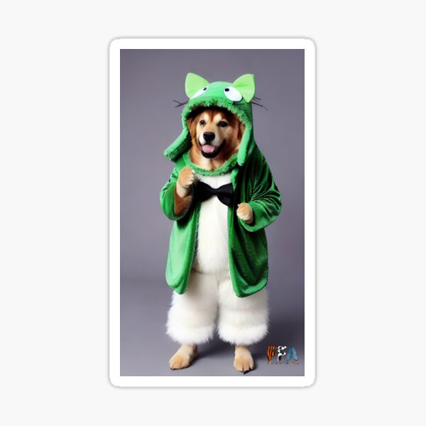 Happy Dog in a Funny Costume #26 Sticker