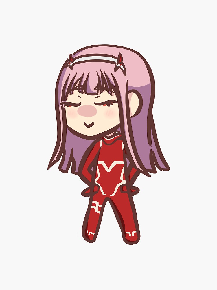 zero two sticker by twinbunsx redbubble