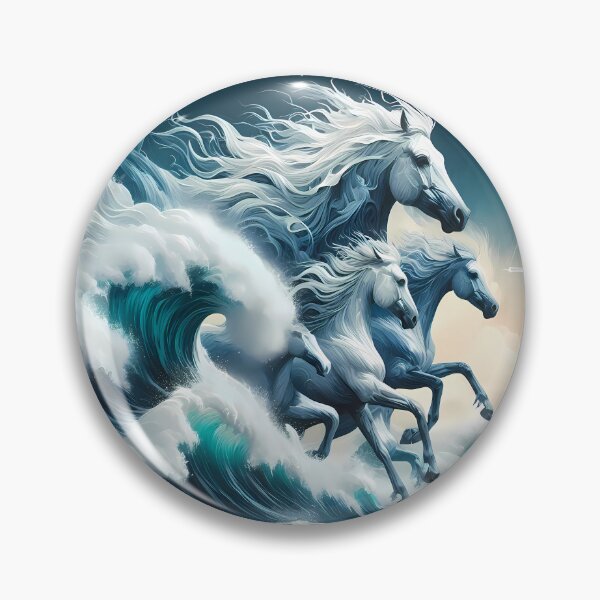 Item preview, White Horses emerge from the sea designed and sold by Vibranta Studio.