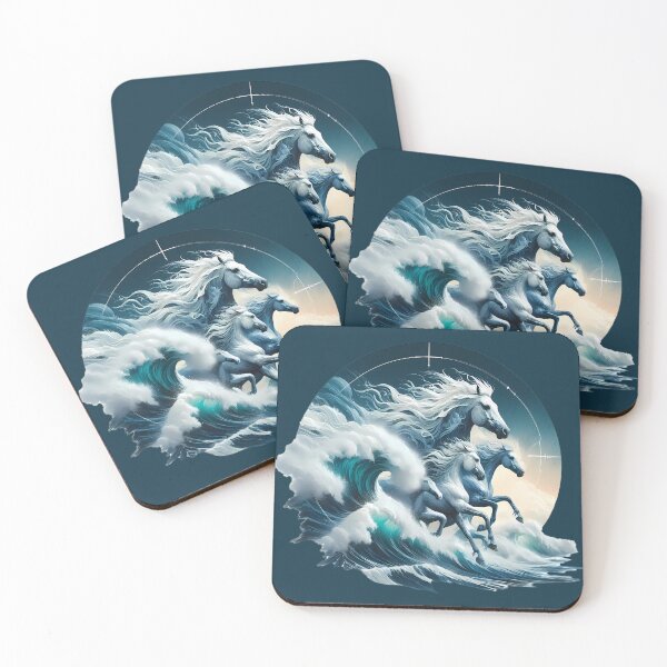 Item preview, White Horses emerge from the sea designed and sold by Vibranta Studio.