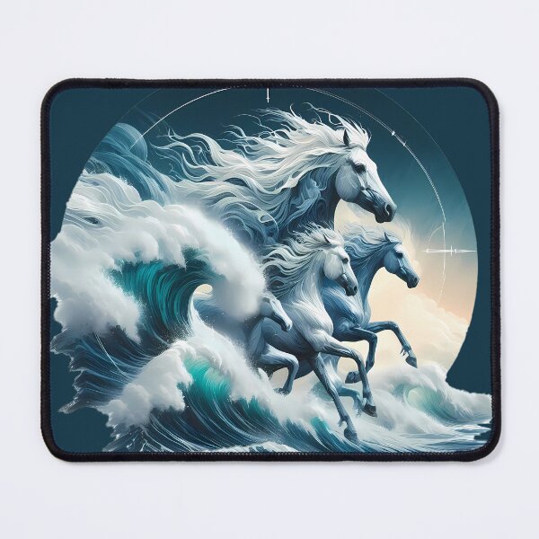 Item preview, White Horses emerge from the sea designed and sold by Vibranta Studio.