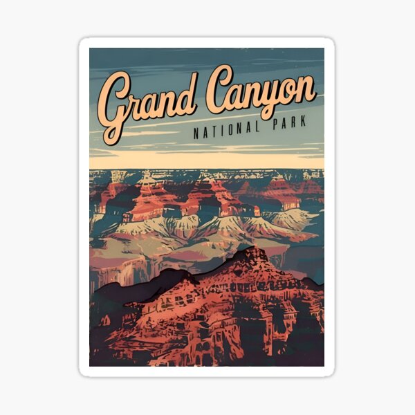 Item preview, Retro Vintage Travel Grand Canyon Scenic Landscape designed and sold by Blazing-Arts.