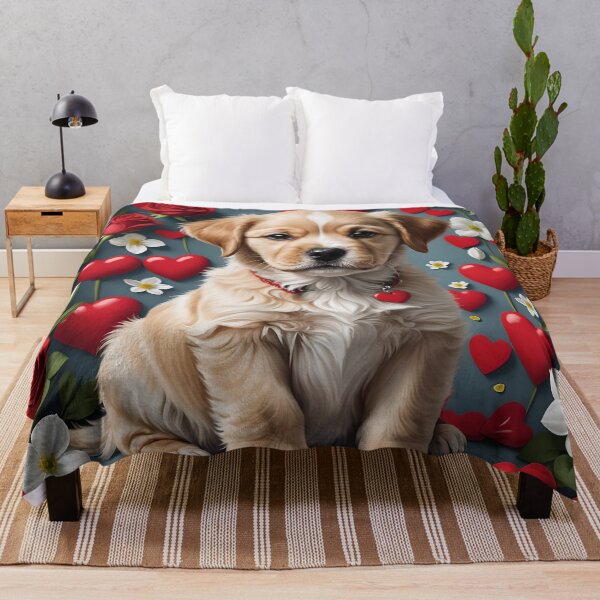 Item preview, Un perro muy lindo rodeado de corazones y rosas. designed and sold by Marcu Ioachim.