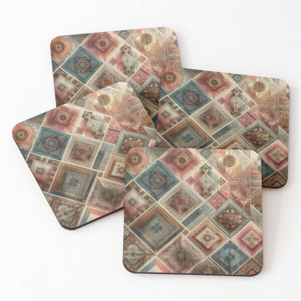 Item preview, Vintage geometric shapes with boho textures and vibrant colors designed and sold by BlackCatspet1.