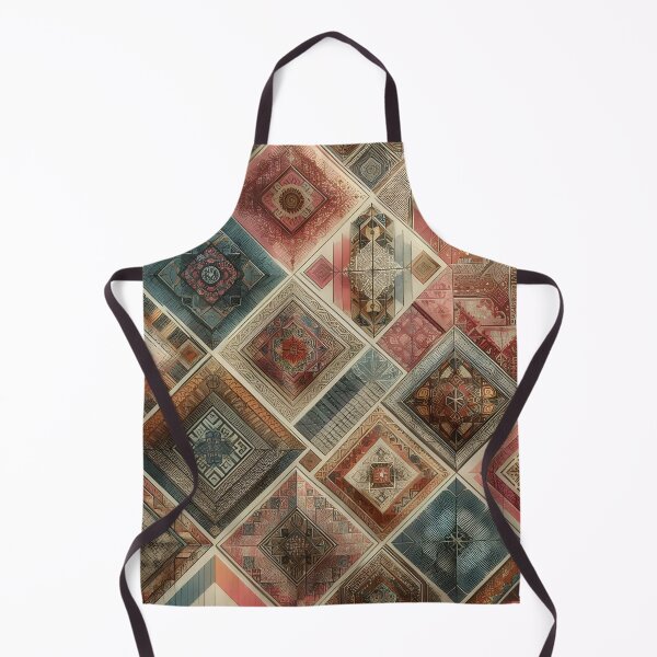 Item preview, Vintage geometric shapes with boho textures and vibrant colors designed and sold by BlackCatspet1.
